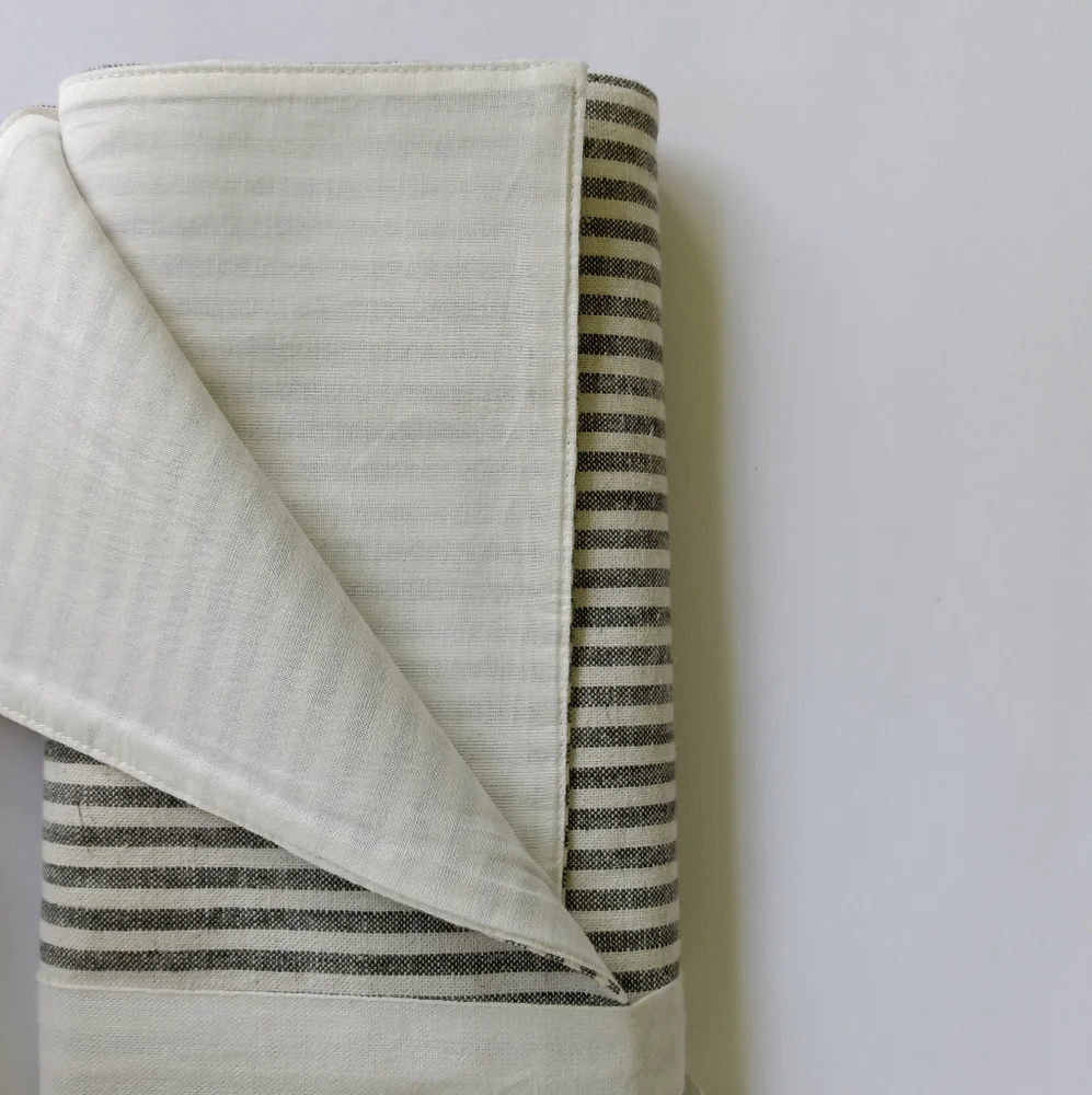 NWT Pottery Barn Wheaton Stripe Linen/Cotton Table Runner 18